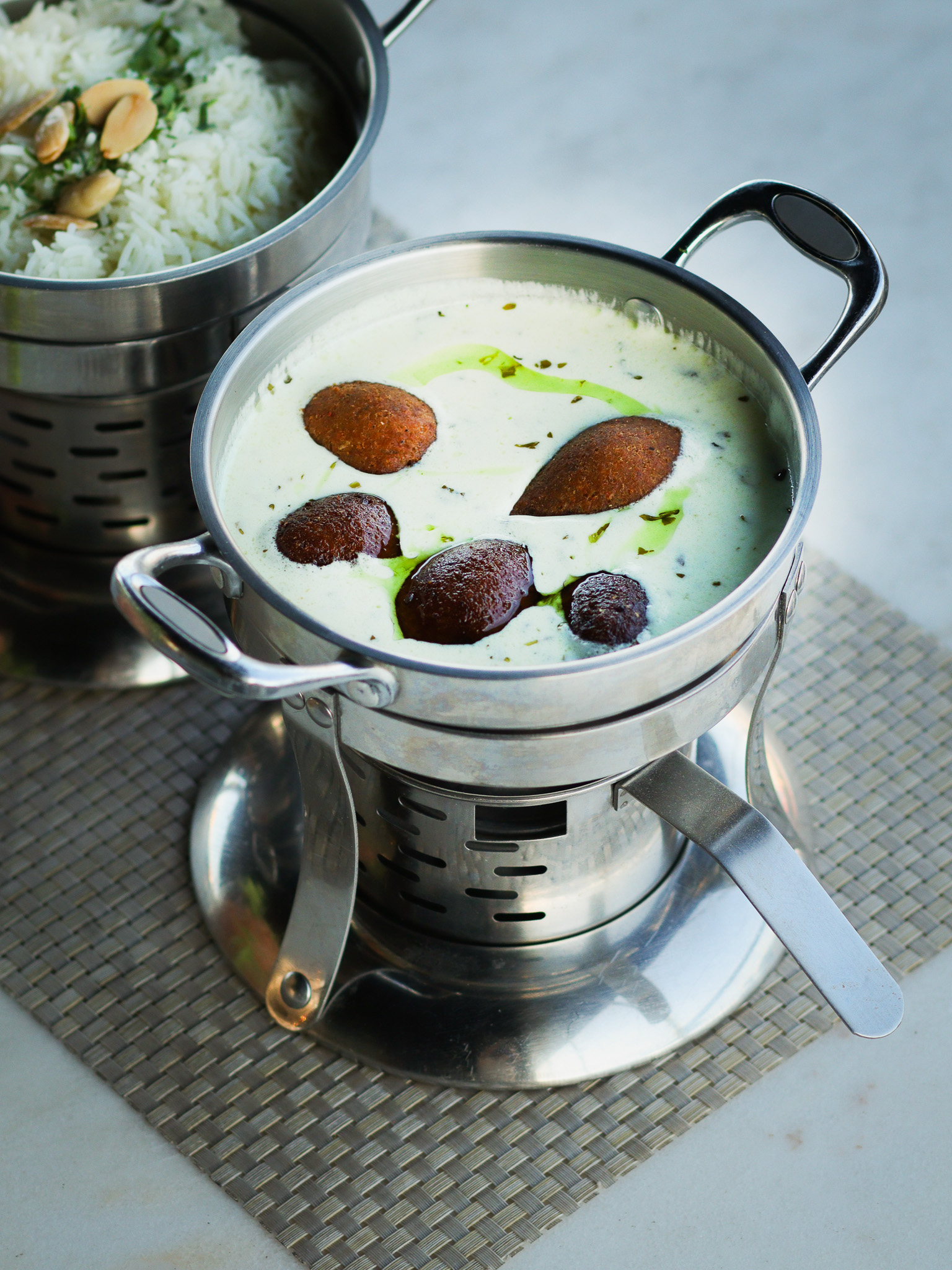 KIBBAH LABANIEH WITH WHITE RICE